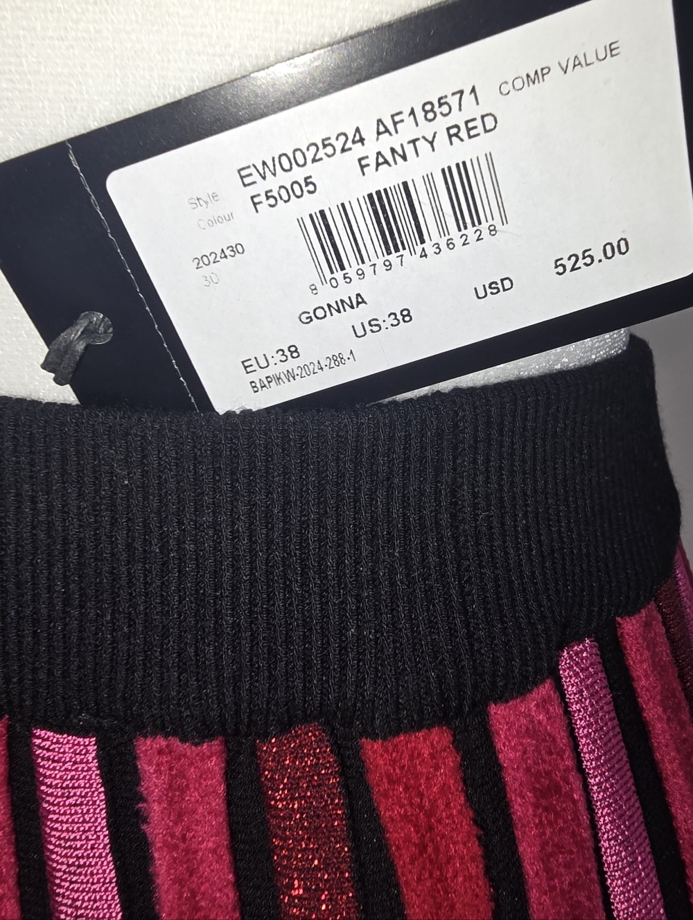 Emporio Sirenuse Pink & Black Vertical Stripe Knit Skirt - Picture 4 of 7